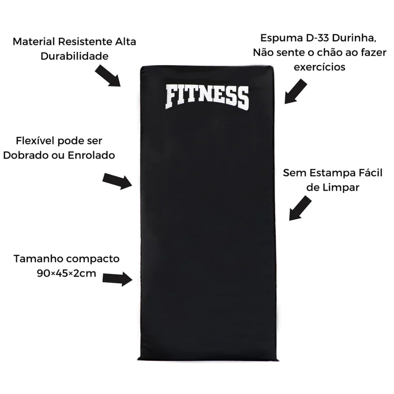 Kit Treino Colchonete + Corda de Pular + Roda Abdominal