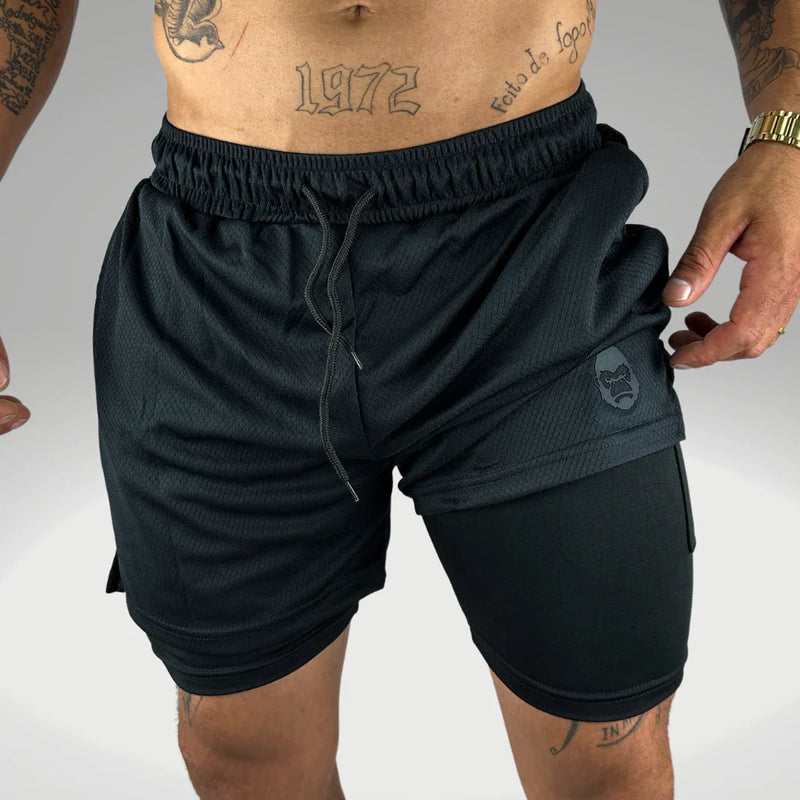 Kit 2 Shorts Kong 2 em 1 Para Academia