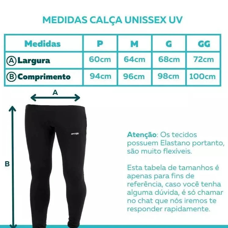 Calça Segunda Pele Masculina com Proteção Solar